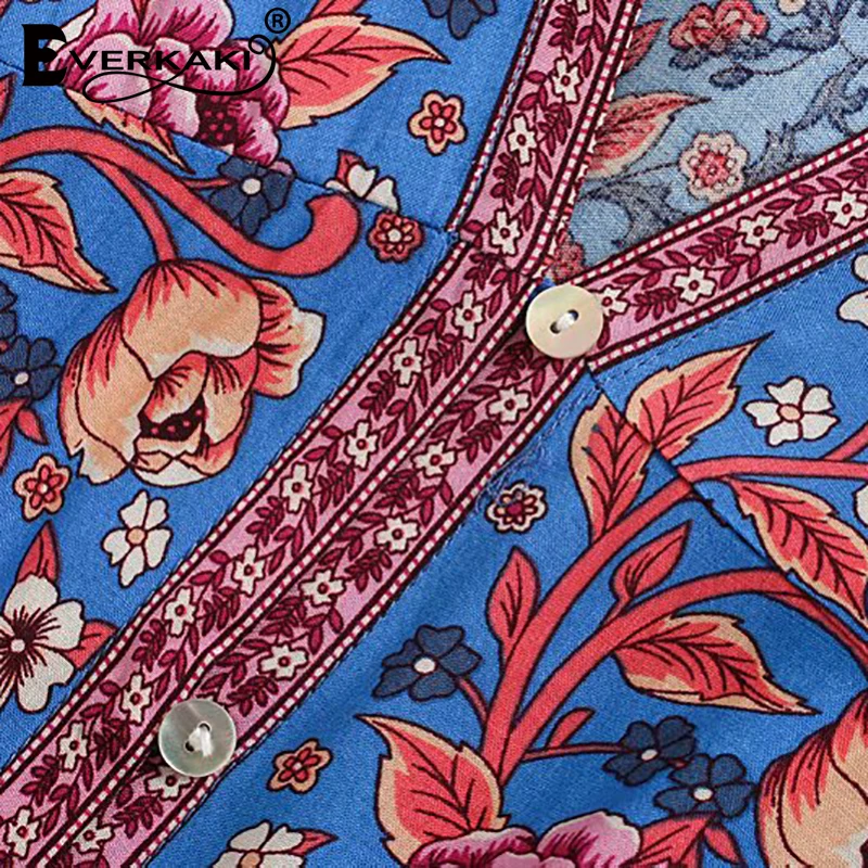 

Everkaki Boho Print Mini Woman Dress Adjustable Wasit Elegant Ladies Sexy Vestidos Beach Dresses Summer Wemons Clothing 2021 New