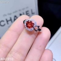 kjjeaxcmy boutique jewelry 925 sterling silver inlaid natural garnet gemstone ladies ring trendy support detection popular