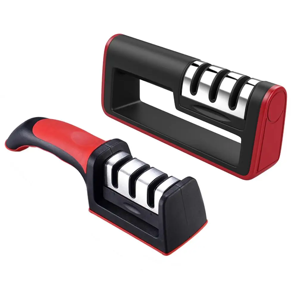 

Professional Knife Sharpener Quick 3 Stages Diamond Groove Sharpening Stone Knife Sharpener Safety Non-slip Handle Kitchen Tools
