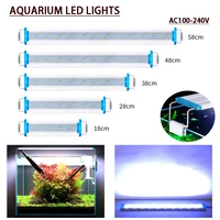 aquarium led light fish tank ornamental landscaping aquatic plants led light expandable 18 75cm waterproof clip on light110v220v