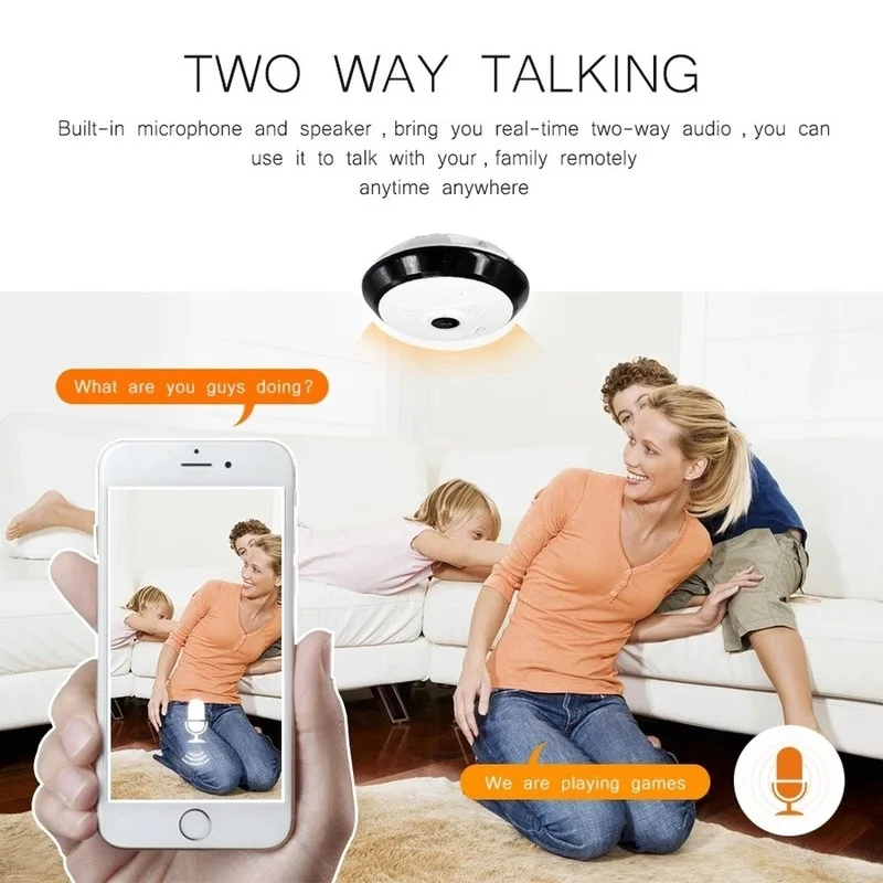 

960P Wifi Panorama Camera Security Ip Camera wifi CCTV Wireless Surveillance Fisheye HD Night Vision Motion Detection Audio