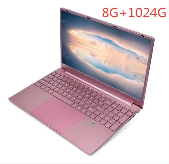14,1 дюймов изысканный ноутбук Windows 10 Quad-core Intel Cherry Trail Z8350 4 ГБ 64 ГБ ультрабук Dual камера ноутбука - Цвет: 8G 1TB Pink