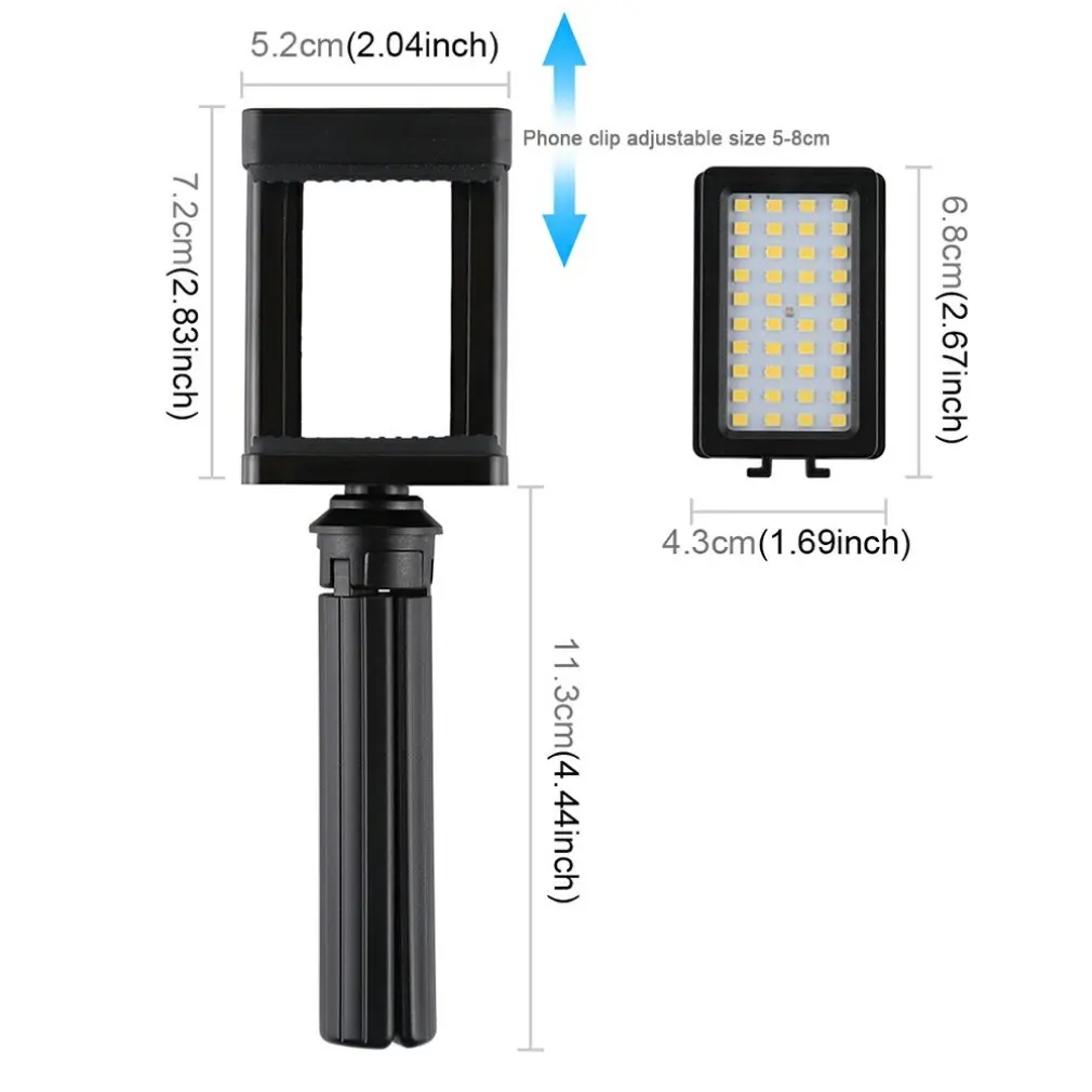 Mobile Phone Live Set Pocket Self-Timer Fill Light Clamp Bracket Mount Desktop Tripod Vlogging Selfie | Мобильные телефоны и