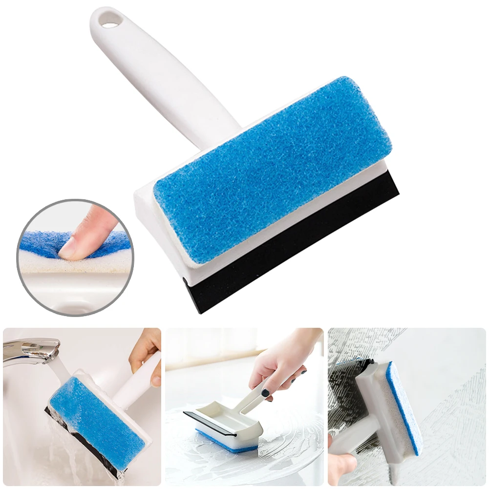 

Window Squeegee Cleaning Tool 2-in-1 Window Glass Cleaner Windshield Cleaning Sponge and Rubber Squeegee