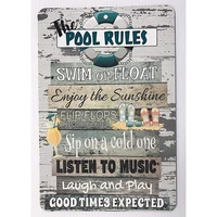 new pool rules high quality metal tin sign home decor beach decor wall decor 20x30cm