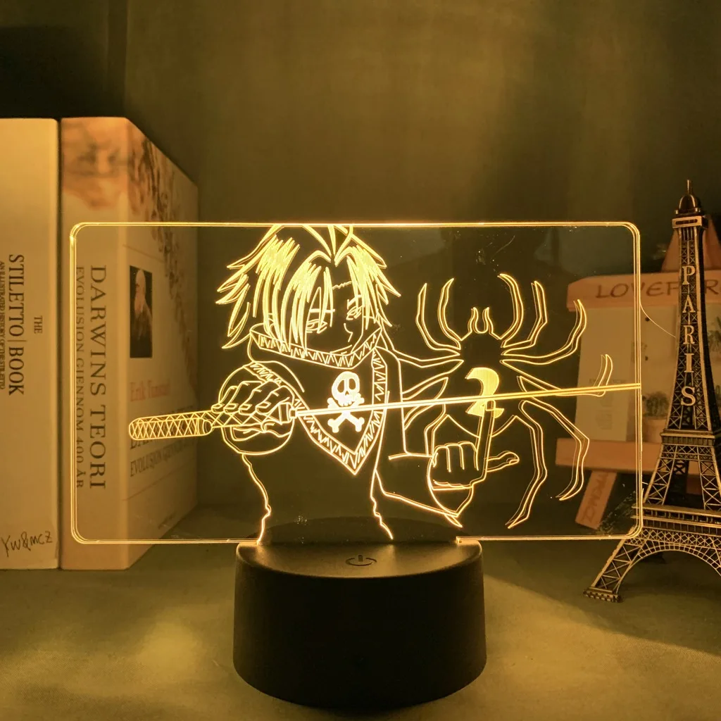 

Led Night Light Hunter X Hunter Feitan Light Room Bedroom Decoration Night Light Gift Acrylic 3D Colorful Light Anime Light