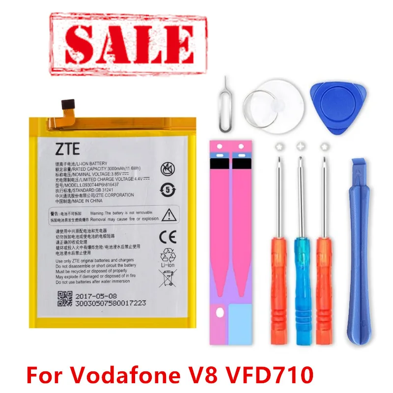 

100% Original Li3930T44P6h816437 3000mAh Battery For Vodafone Smart V8 VFD710 VFD-710 Phone High Quality Battery+tools