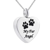 my fur angel heart shape memorial urn necklace stainless steel memorial ashes keepsake cremation for pets dogs cats