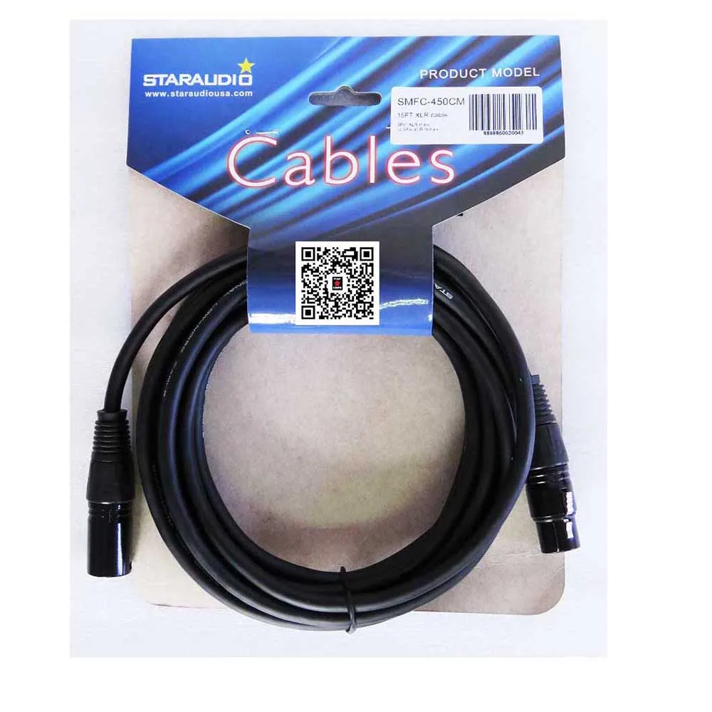 STARAUDIO 15 футов (4 5 м) папа-мама динамик микрофон аудио 3 Pin экранированный XLR кабель