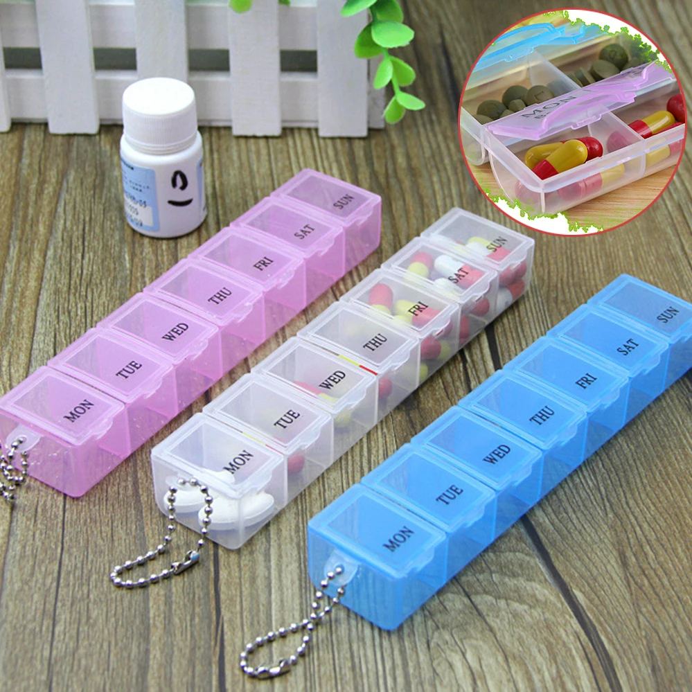 1 шт 7 каждый деньмини еженедельно шкатулка отсек таблетки коробка утечки