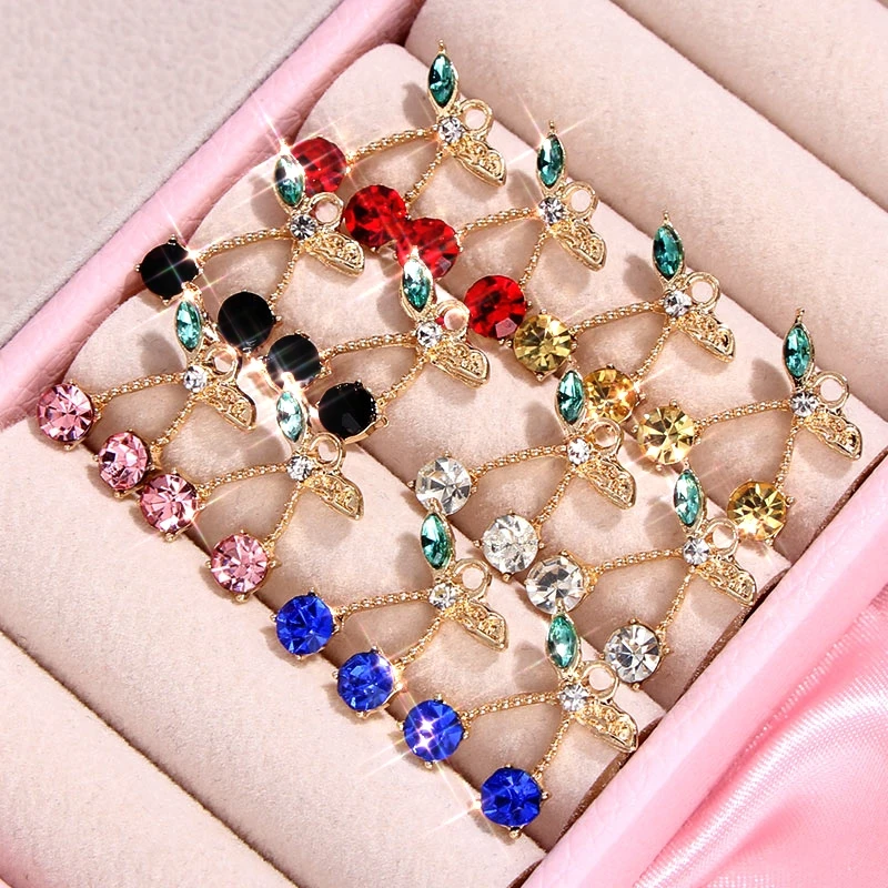 10 шт./лот подвеска в виде вишни с кристаллами богемном стиле для самодельных