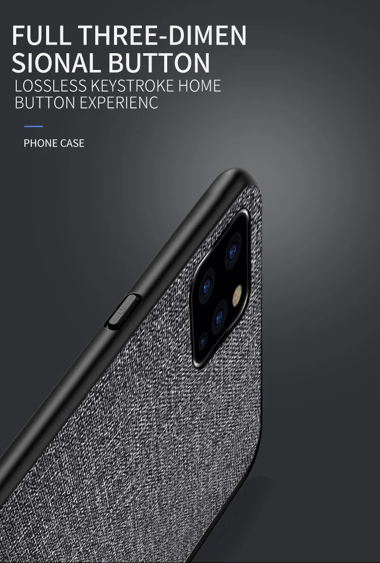 Чехол для Apple iphone 11, роскошный мягкий силиконовый край, тканевая задняя крышка, защитный чехол для iphone 11 Pro Max iphone 11 11Pro