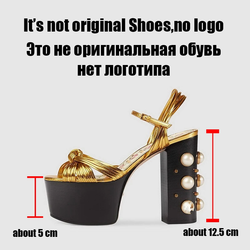 RIBETRINI/Роскошные Брендовые женские летние модные босоножки на платформе с металлическими вставками; женская обувь на очень высоком массивном каблуке; размеры 34-42