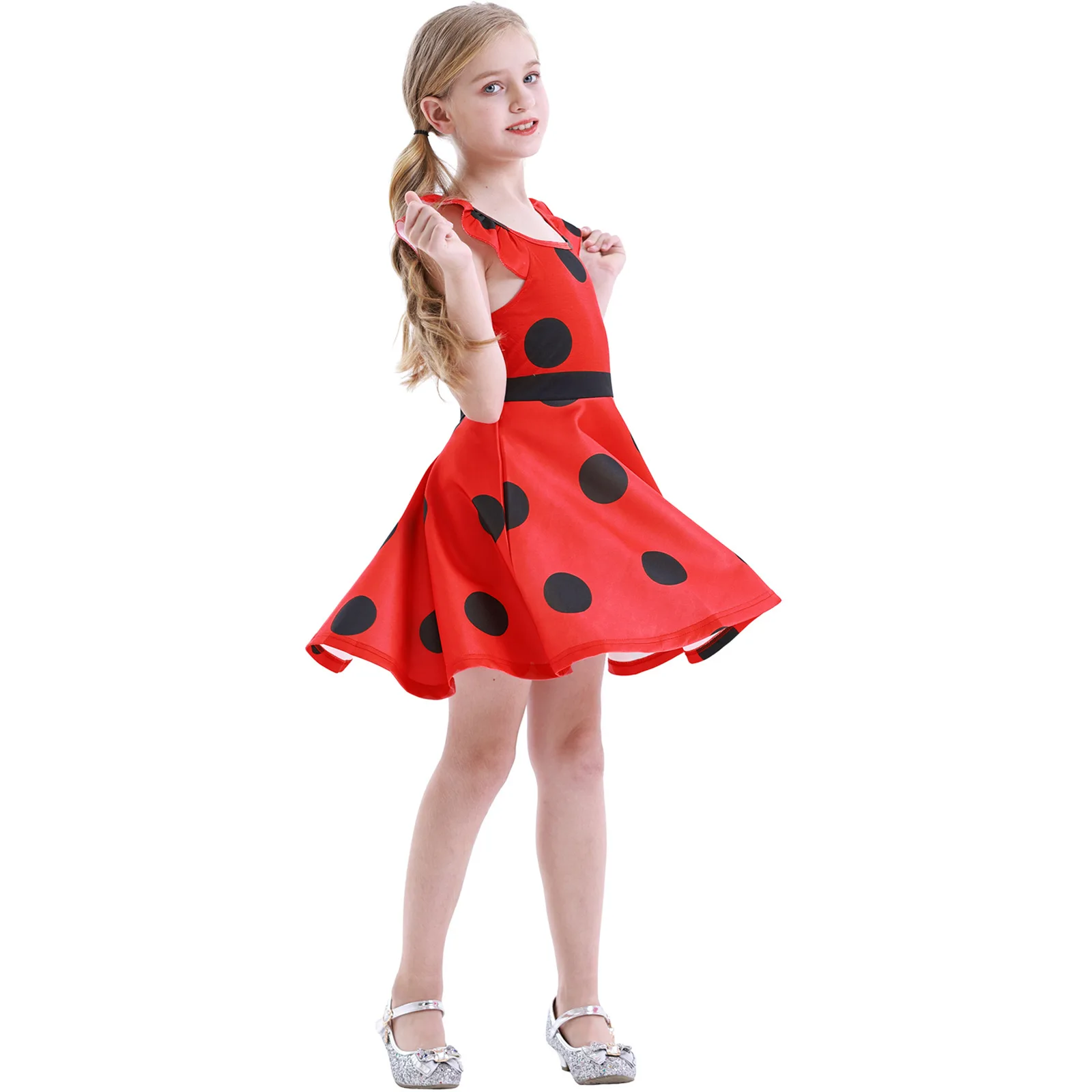 Карнавальный красный баг косплей платье для девочек летняя одежда вечернее