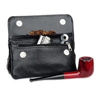 portable cowhide tobacco bag double layer pipe bag smoking tobacco bag case carrying storage accessories