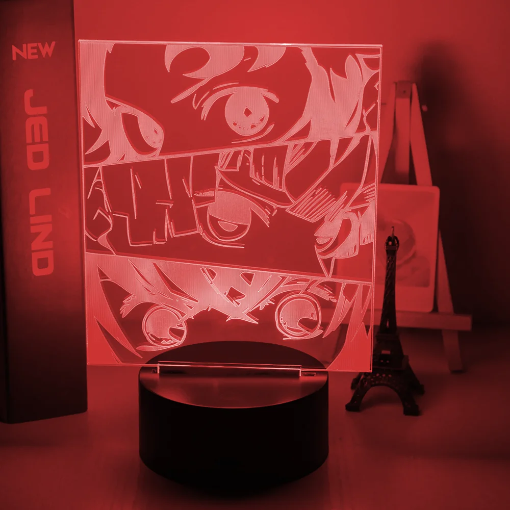 Аниме Demon Slayer лицо сращивания акриловый светодиодный ночной Светильник для детей