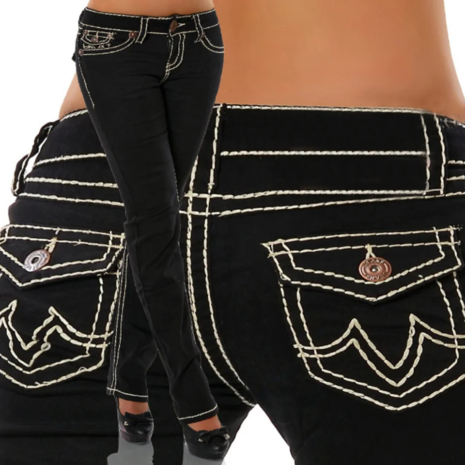 

SHZQ Plus Size Black High Waist Mom Jeans Women Vintage Washed Full Length Boyfriend Jeans Blue Denim Pants Trousers Female