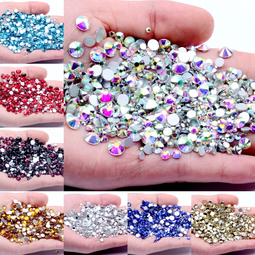 Не для горячей фиксации прозрачные стразы полимерные Стразы плоские с оборота