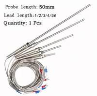 1pcs k type thermocouple probe 50mm lead length 1 2 3 4 5 meters stainless steel thermocouple 0 400%e2%84%83 temperature sensor
