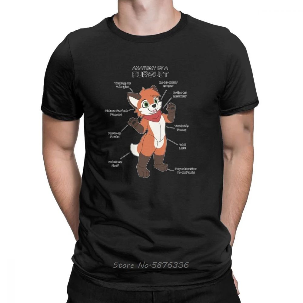 Футболка Fursuit мужская с рисунком анатомии креативная принтом лисы папы футболка