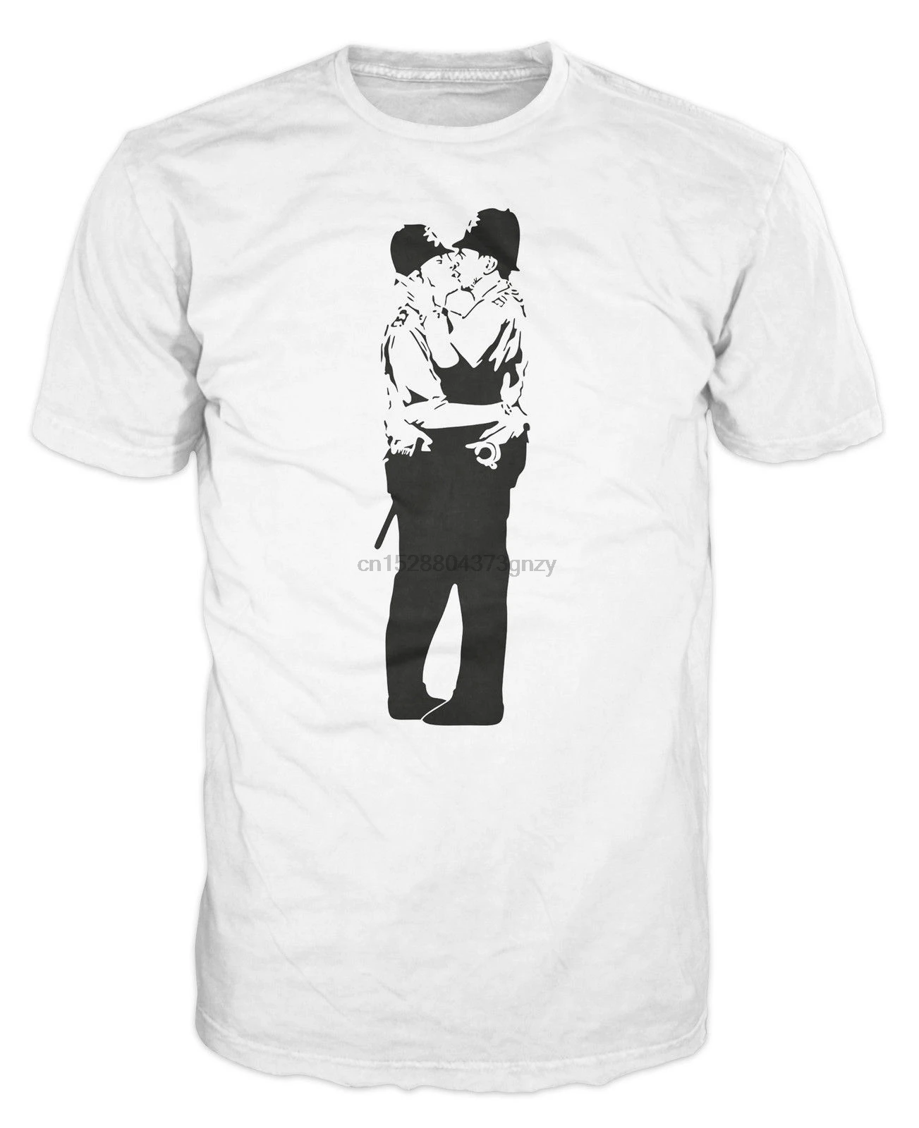Забавная футболка Banksy Kissing Coppers Smart Urban LGBT Police Gay забавная хипстер Лето 2019 модный