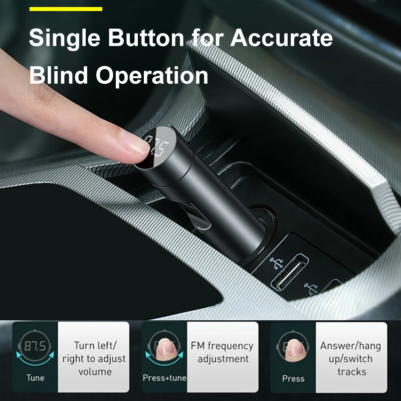 FM модулятор Baseus с Bluetooth 5 0 18 Вт 2 USB порта|FM-трансмиттеры| |