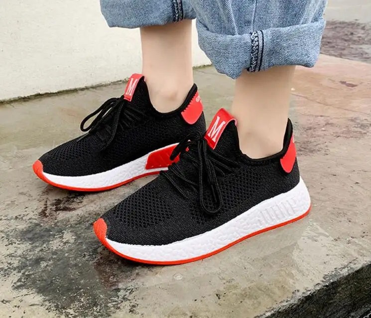 

Women Casual Shoes Fashion Breathable Walking Mesh Flat Shoes Sneakers Women 2019 Vulcanized Tenis Feminino