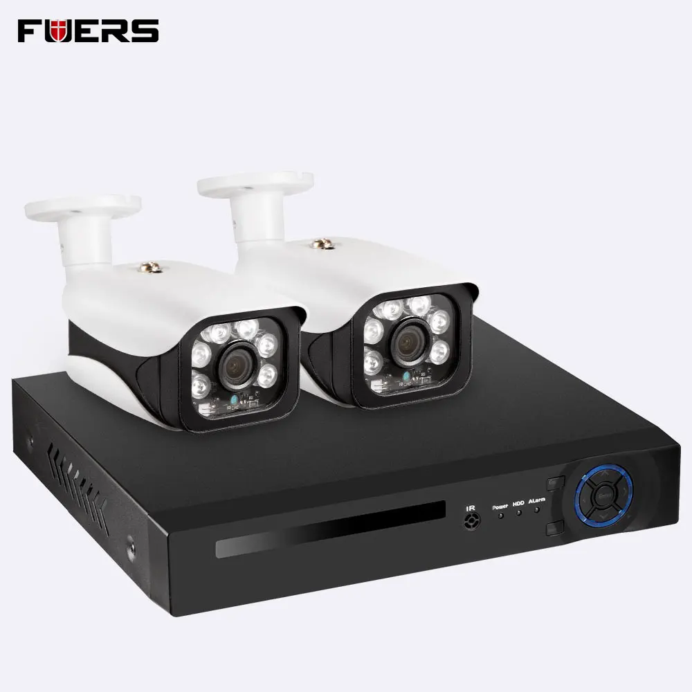 kit2 FUERS 8CH P2P 5.0MP распознавание лица POE NVR IP видео Регистратор поддерживает H.265 Onvif Смарт видео анализ камеры - Цвет: kit2