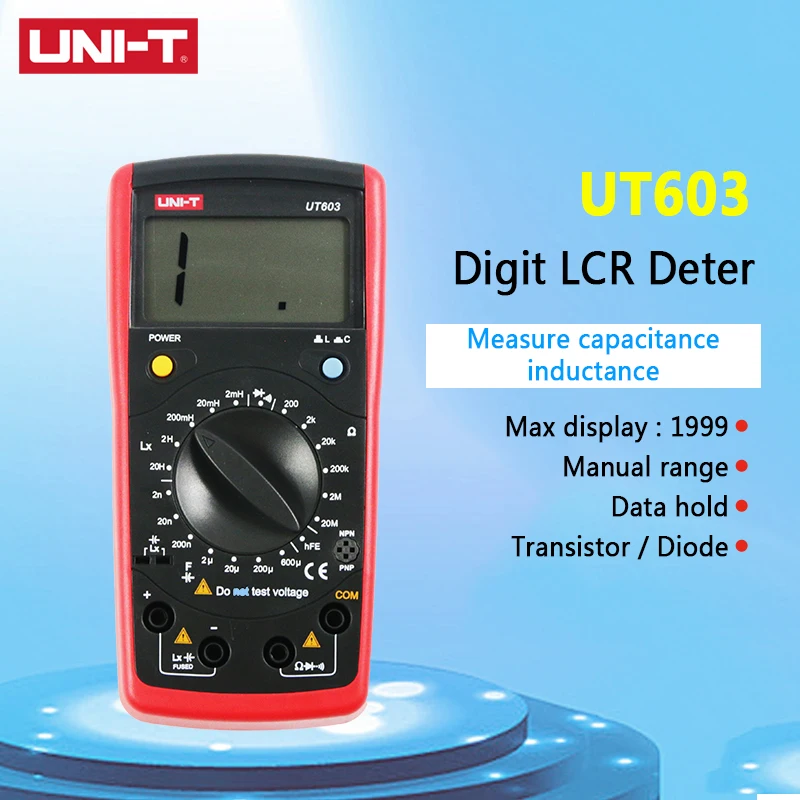 UNI-T UNI T UT603 Inductance Capacitance Meter Testers LCR Meter Capacitors Ohmmeter w hFE Test