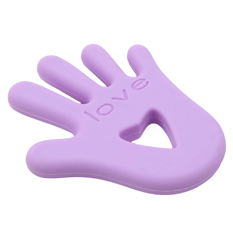 Silicone Teether Safe Baby Teething Toy Cute Hand Palm LOVE Word Necklace Nursing Teethers Chew Toys BPA FREE | Мать и ребенок