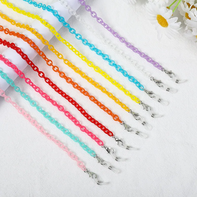 

New Acrylic Candy Color Sunglasses Chains Glasses Chain Straps Necklace Chunky Lanyards Neck Eyeglasses Holder Cord Solid Color
