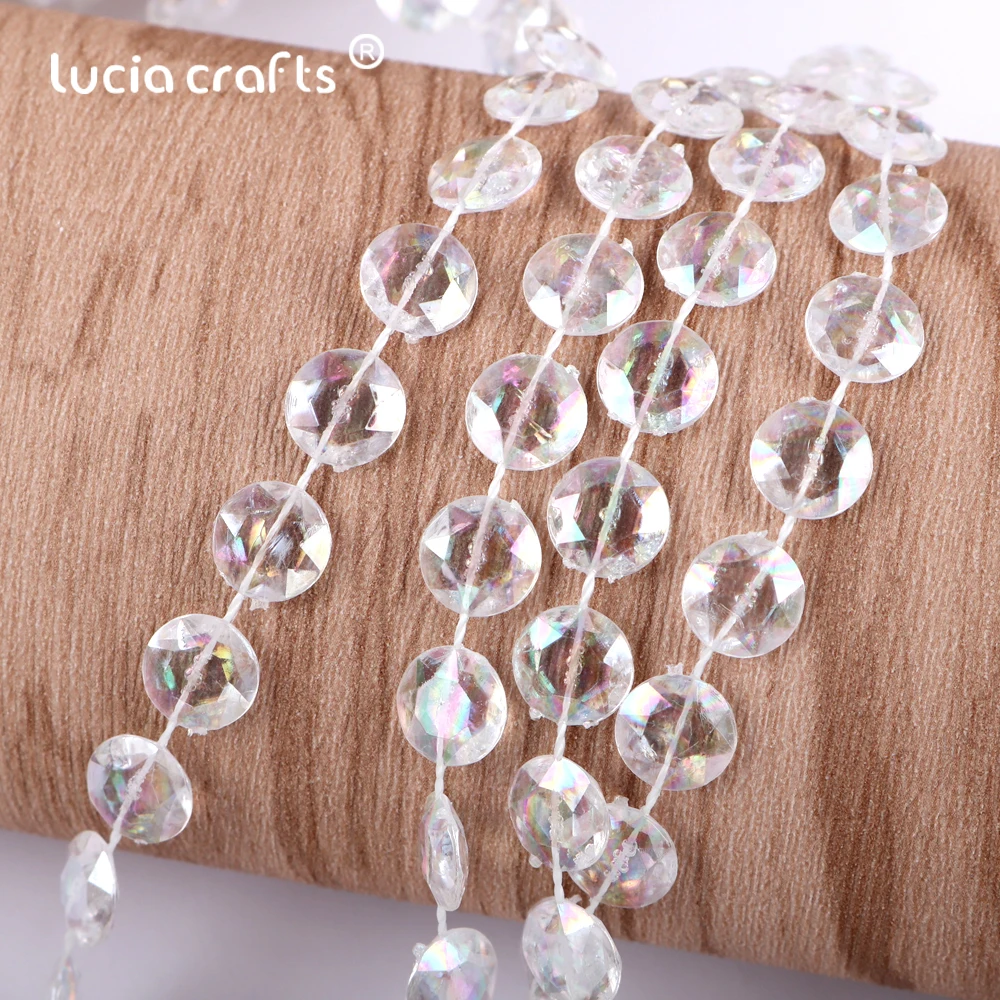 Lucia Crafts 5/30 прозрачный бисер цепь отделка гирлянда сделай сам декор для свадебной
