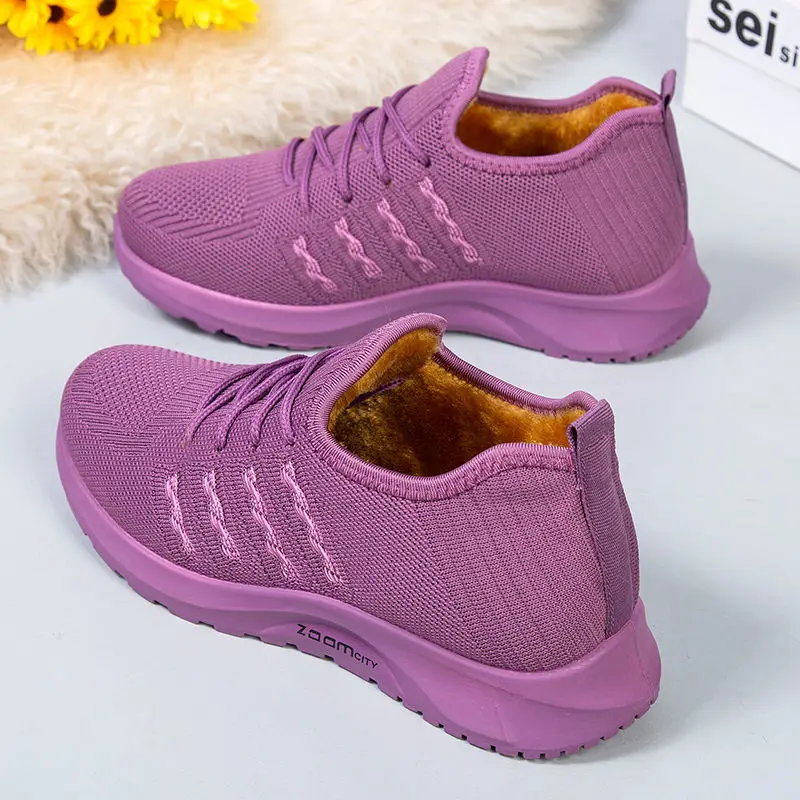 

Women Casual Boots Light Sneakers Breathable Mesh Boots Knitted Vulcanized Shoes Outdoor Slip-On Sock Tennis Shoes Plus Size