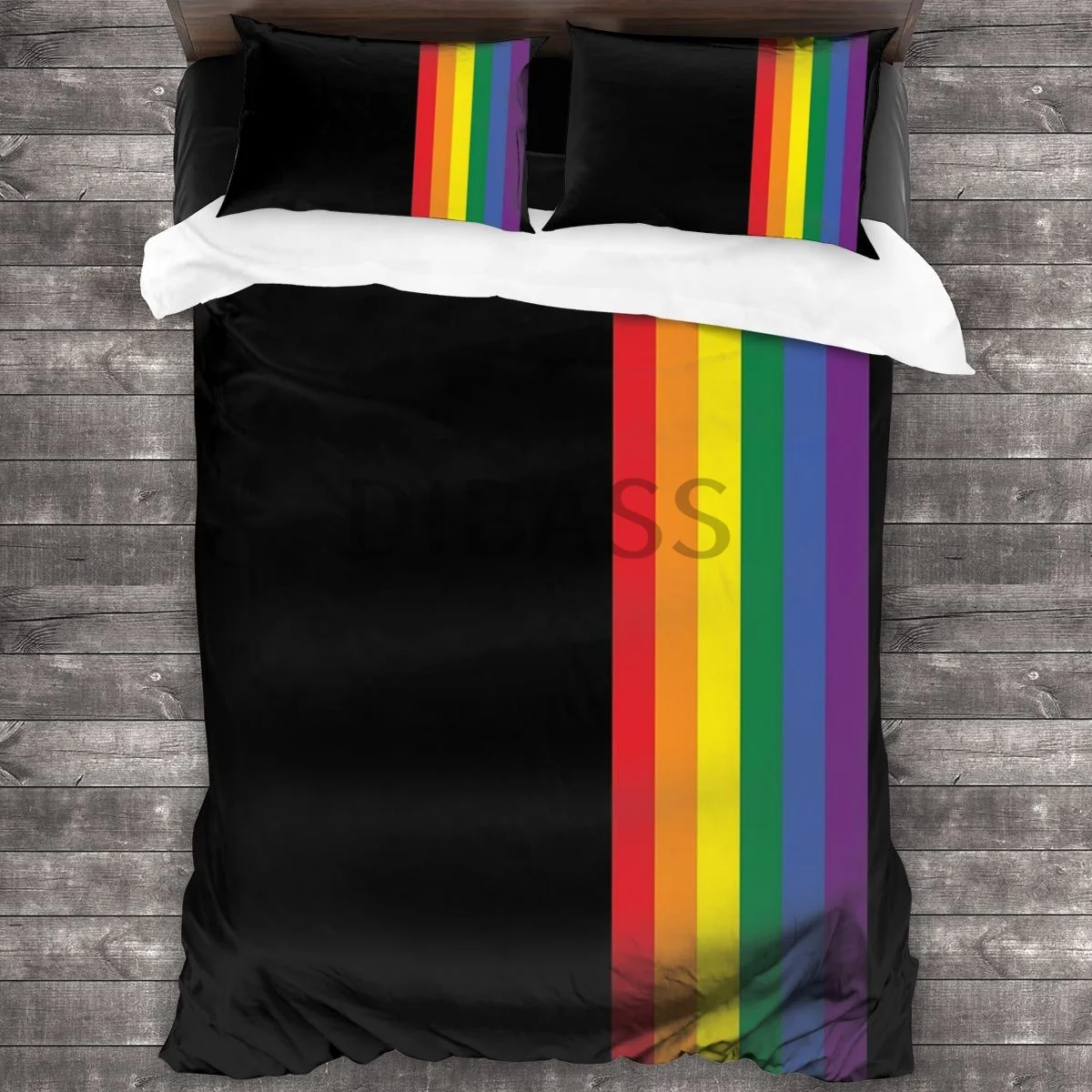 

Одеяло ЛГБТ в полоску с 2 наволочками, Комплект постельного белья из мягкой микрофибры, пододеяльник