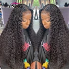 Yyong 30 32 дюйма, парик с глубокой волной, вьющийся, 13x6, прозрачные кружевные передние парики из человеческих волос для женщин, предварительно выщипанные парики на сетке