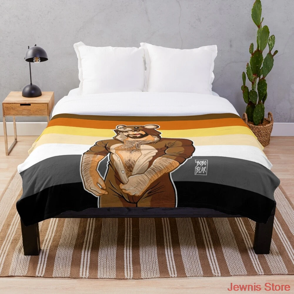 

ADAM LIKES TEDDY BEARS BEAR PRIDE Throw Blanket Fleece for Beds Thick Quilt Fashion Bedspread Sherpa Throw Blanket Adults Kids