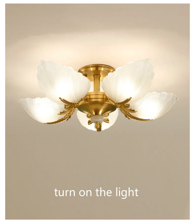 

Creative European style copper ceiling lamp master bedroom lamp living room simple modern warm romantic lamps ceiling lamp