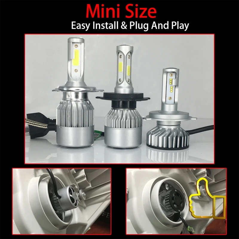 

H4 H7 LED 4300K 5000K 6000K 8000K H1 H3 H7 H8 H9 H11 9005 9006 Mini Car Headlight 60W 12000LM Auto Fog Light 12V