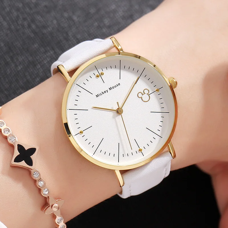 Детские часы Disney женские модные простые наручные для девочек подарок с Микки