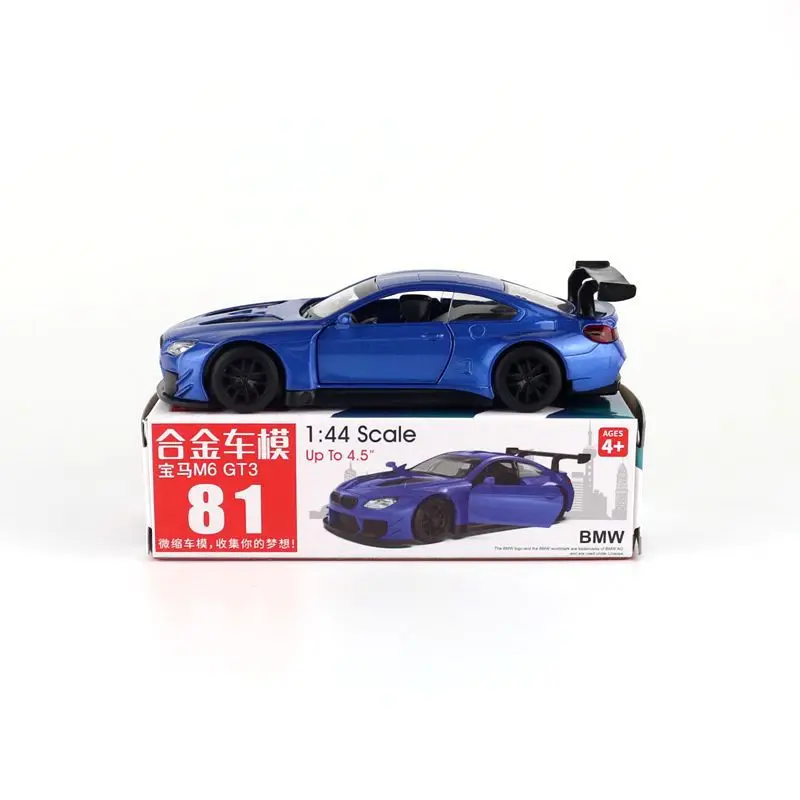 Литая металлическая игрушка модель/Масштаб 1:44 M6 GT3 гоночный автомобиль/тяговый