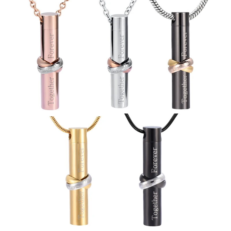 Кремации для пепла урна ожерелье ювелирных изделий из нержавеющей стали розовое
