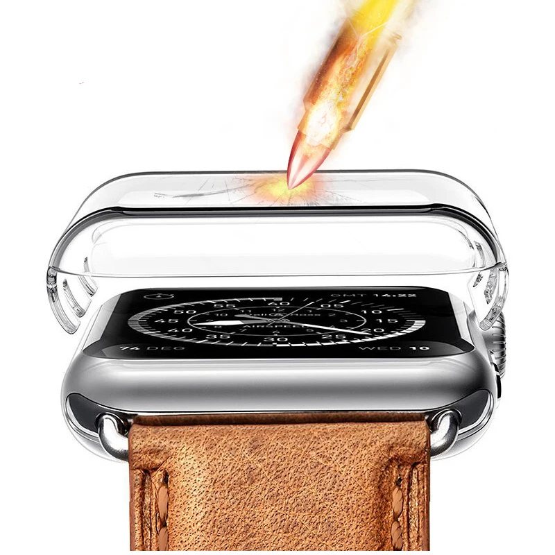 

Cover for apple watch case 44mm 40mm iwatch case 42mm 38mm HD Screen Protector case Waterproof bumper for apple watch 6 SE 5 4 3