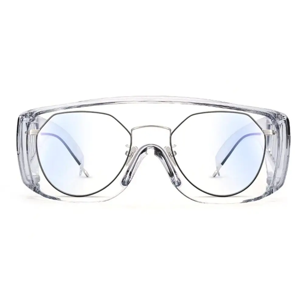 

Safety Cover 2 Glasses Protective Prevent Foam Droplets Dust Eye Wear Over-The-Glass (OTG) Clear Lens For