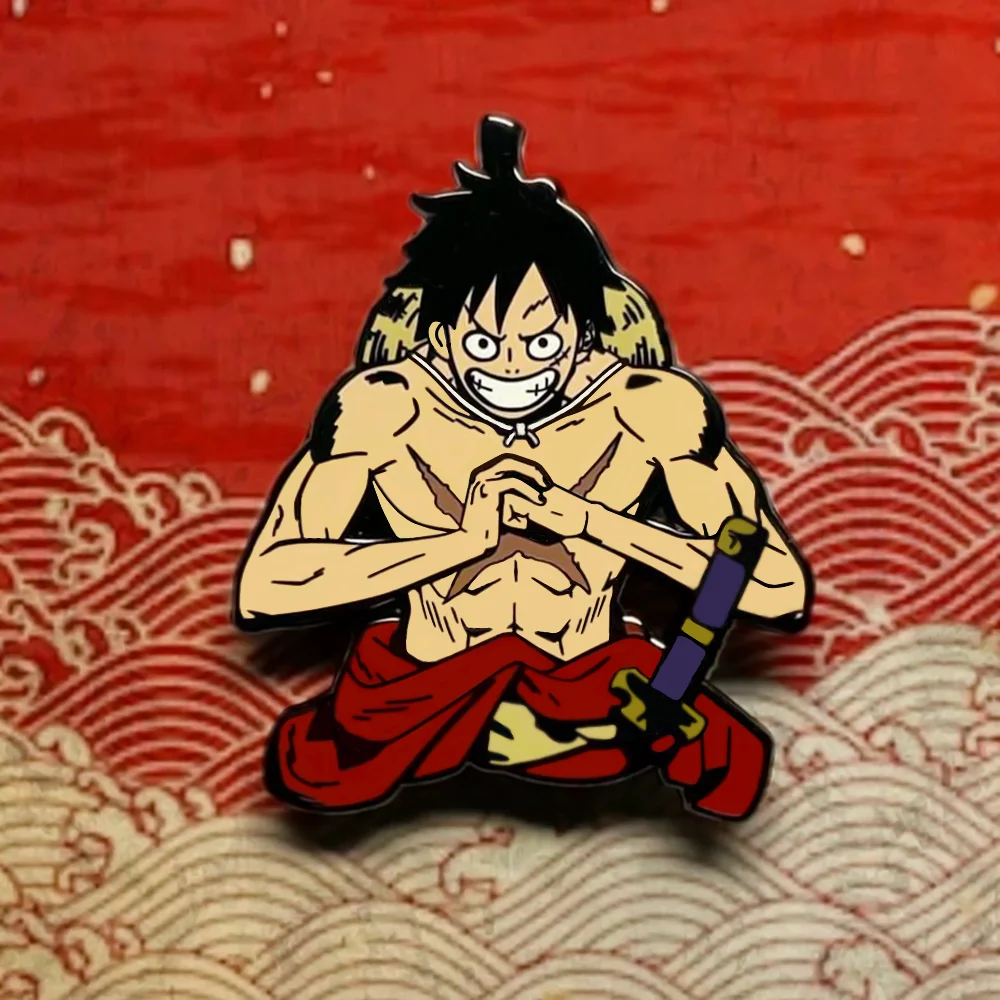 Цельная обезьянка D. Жесткая эмалированная булавка Luffy Swordsman из мультфильма аниме