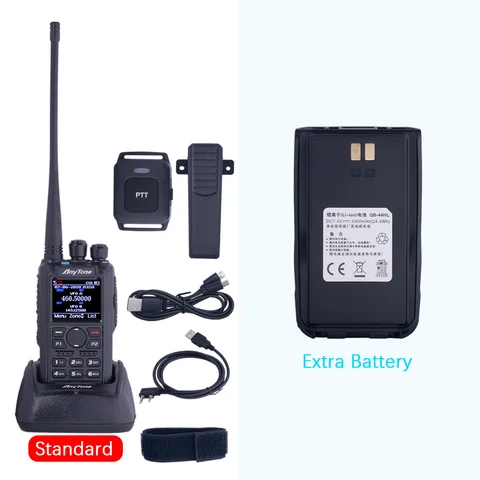 Рация Anytone AT-D878UV PLUS Ham, Двухдиапазонная цифровая DMR, аналоговая, GPS, APRS, Bluetooth, PTT, двухсторонняя радиосвязь