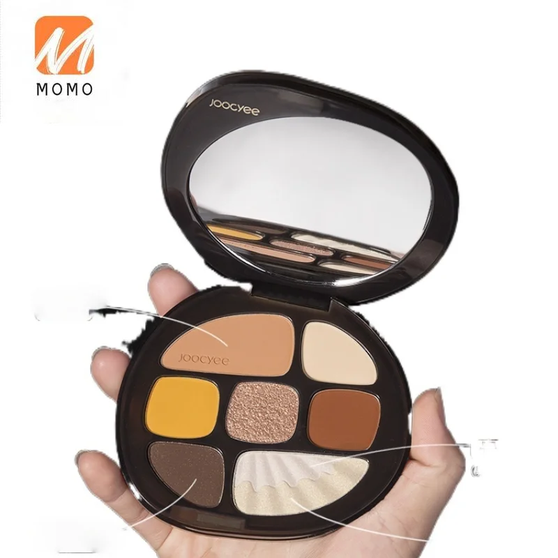 

Fermented Eight-Color Amber Eye Shadow Plate Portable Highlight Blush Repair Gray Pink Earth Color 5 Women