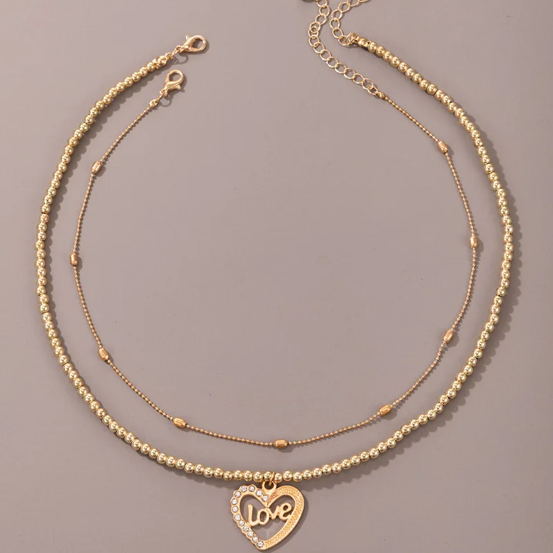 Женский ошейник-цепочка многослойный ошейник из металлического сплава в форме