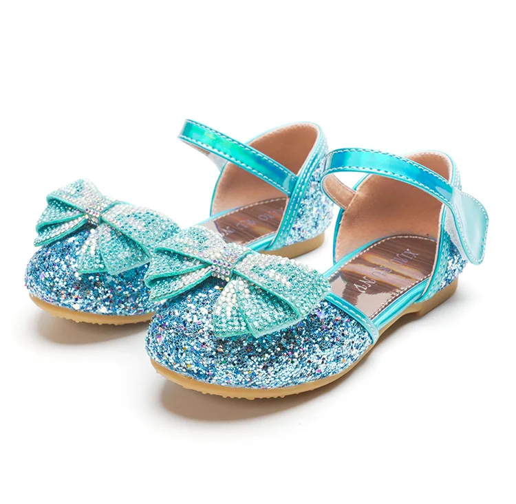 

Children girls Bling&lace bowknot shoes Flat princess dance party Shoes girl Pink sliver blue 24-35 different kinds GZX04