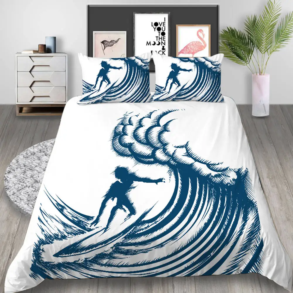 Thumbedding White Bedding Set King Size Duvet Cover Queen Music Image Soft Touching Material Bed with Pillowcase 3pcs | Дом и сад