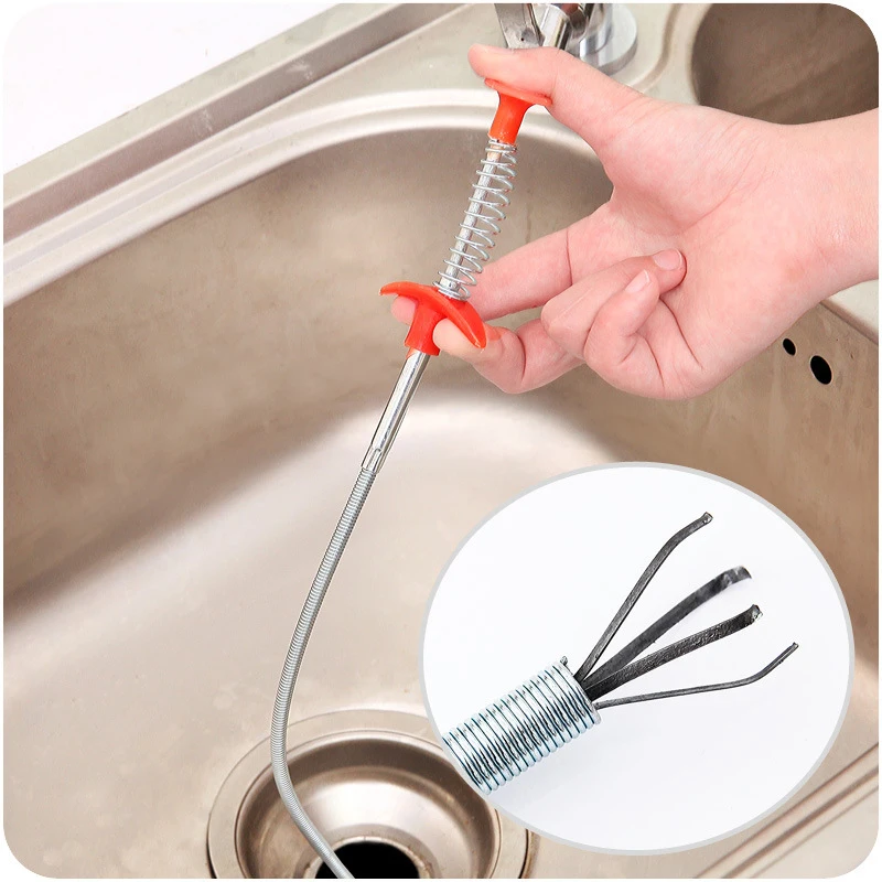 

Spring Pipe Dredging Tools, Drain Snake, Drain Cleaner Sticks Clog Remover Cleaning Tools Household for Kitchen Sink
